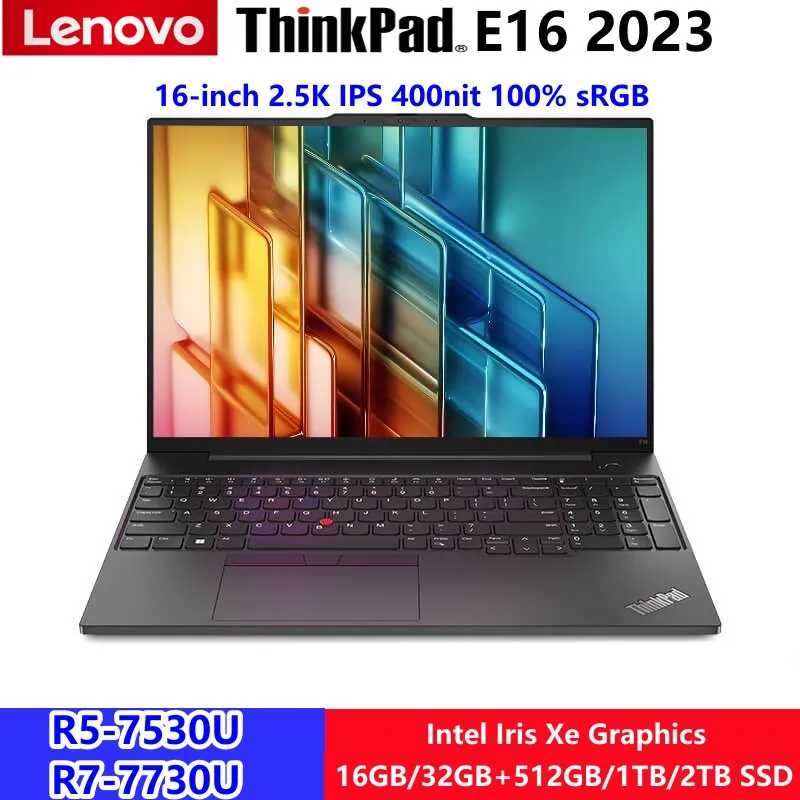 

Lenovo ThinkPad E16 2023 Laptop Ryzen R5-7530U/R7-7730U 16GB+512GB SSD 16“ 2.5K IPS 400nit Screen RAM Support Expansion Notebook