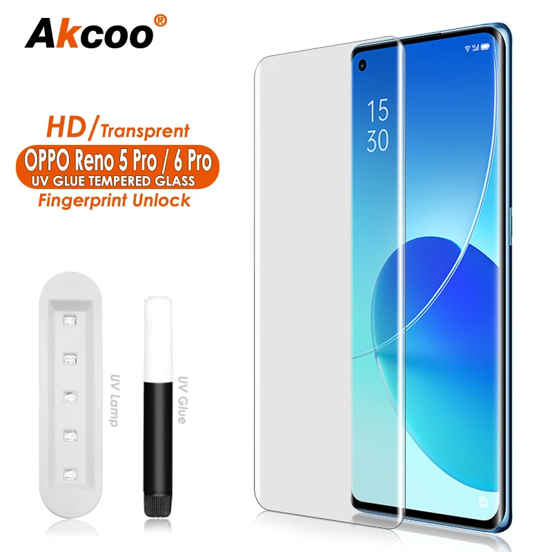 Akcoo for OPPO Reno5 Pro 5G Screen Protector UV Full Screen Glue Tempered Glass film for Reno4 Pro shield Reno6 Pro Screenguard
Akcoo for OPPO Reno5 Pro 5G Screen Protector UV Full Screen Glue Tempered Glass film for Reno4 Pro shield Reno6 Pro Screenguard