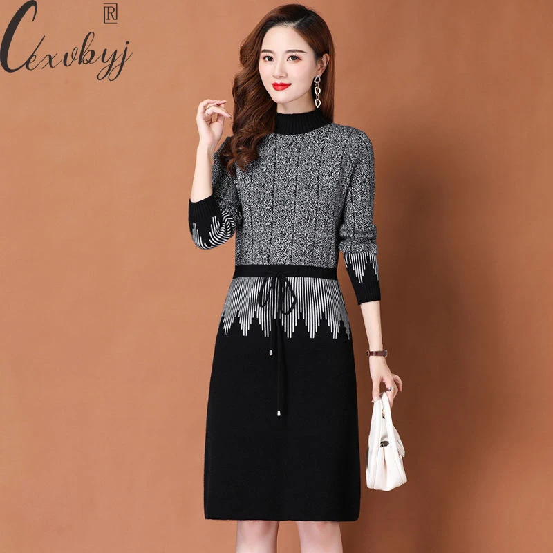 Vinatge Sweater Dress For Women Autumn Winter Long Sleeve Knee-Length Dress Oversized Half High Collar Knitted A-Line Dress 3xl
Vinatge Sweater Dress For Women Autumn Winter Long Sleeve Knee-Length Dress Oversized Half High Collar Knitted A-Line Dress 3xl