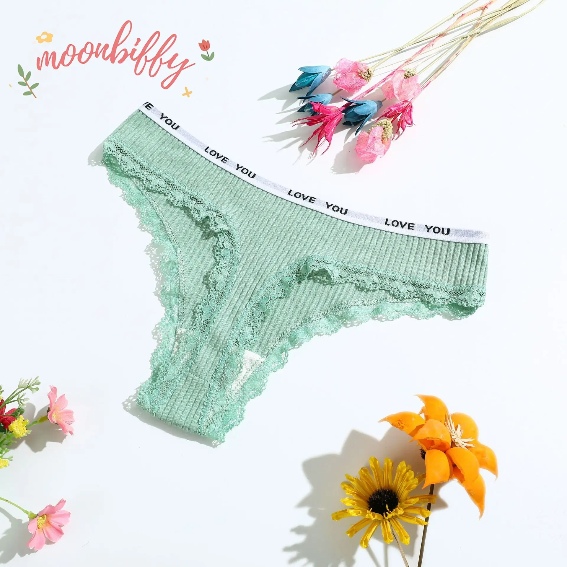 Culotte tanga en coton pour femme, sous-vêtement sexy, taille basse, couleur unie, noir, dentelle invisible 3