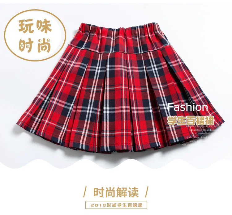 

Лето 2024, новинка, Подростковая юбка JK в клетку для девочек, красная плиссированная юбка, короткие клетчатые защитные брюки, детская тонкая мода от 4 до 12 лет