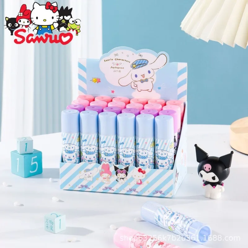 

4Set Sanrio Melody Kuromi Hello Kitty Cinnamoroll Pochacco Solid Glue Stick Strong Viscosity Children's DIY Manual Document Glue