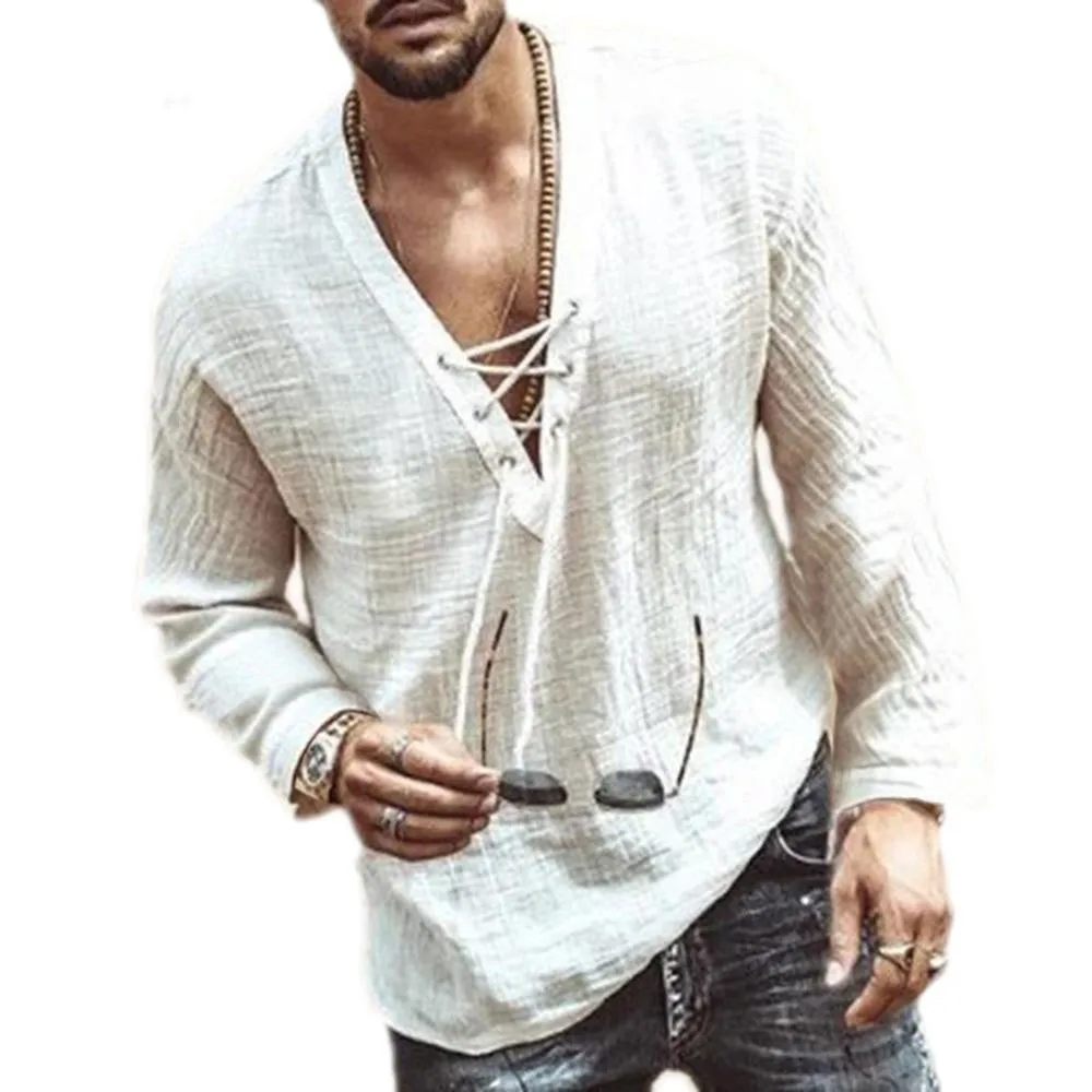 Fashion Vintage Men's Tops Plain Plus Size Pullover Shirts T-Shirt Tops 3/4 Sleeve V-Neck Male Men Mid-Sleeve
Fashion Vintage Men's Tops Plain Plus Size Pullover Shirts T-Shirt Tops 3/4 Sleeve V-Neck Male Men Mid-Sleeve