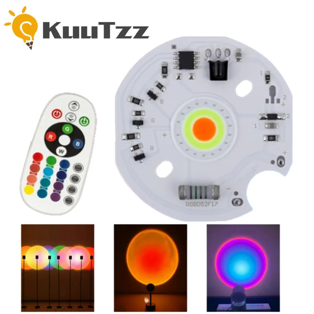 RGB LED COB Chip AC 220V Multicolor LED Sunset Lamp Chip with Remote for LED Rainbow Neon Night Light Atmosphere Lighting Decor
RGB LED COB Chip AC 220V Multicolor LED Sunset Lamp Chip with Remote for LED Rainbow Neon Night Light Atmosphere Lighting Decor