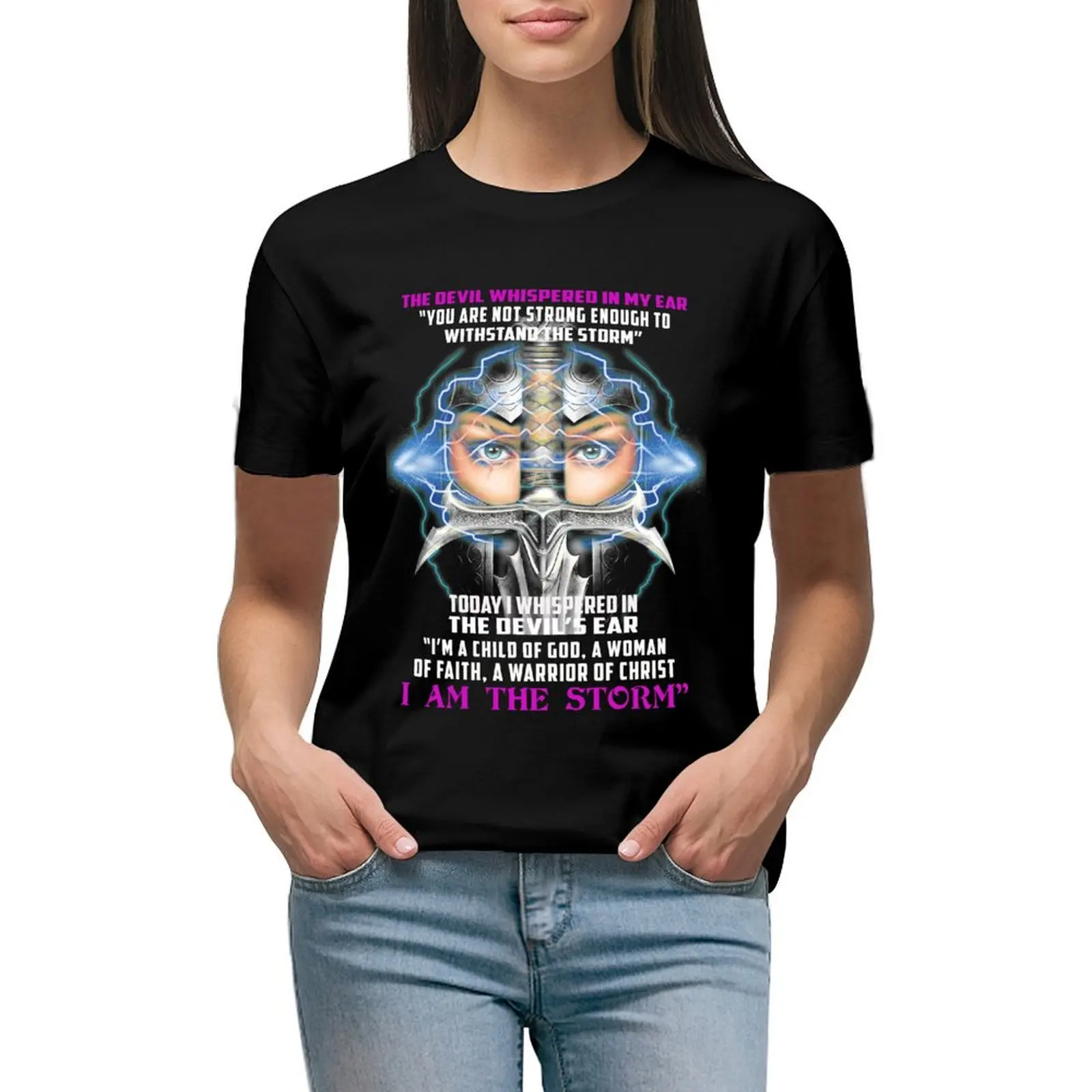 

I Am A Child Of God A Woman Of Faith - The Devil Whispered T-shirt aesthetic clothes t-shirt dress for Women plus size sexy