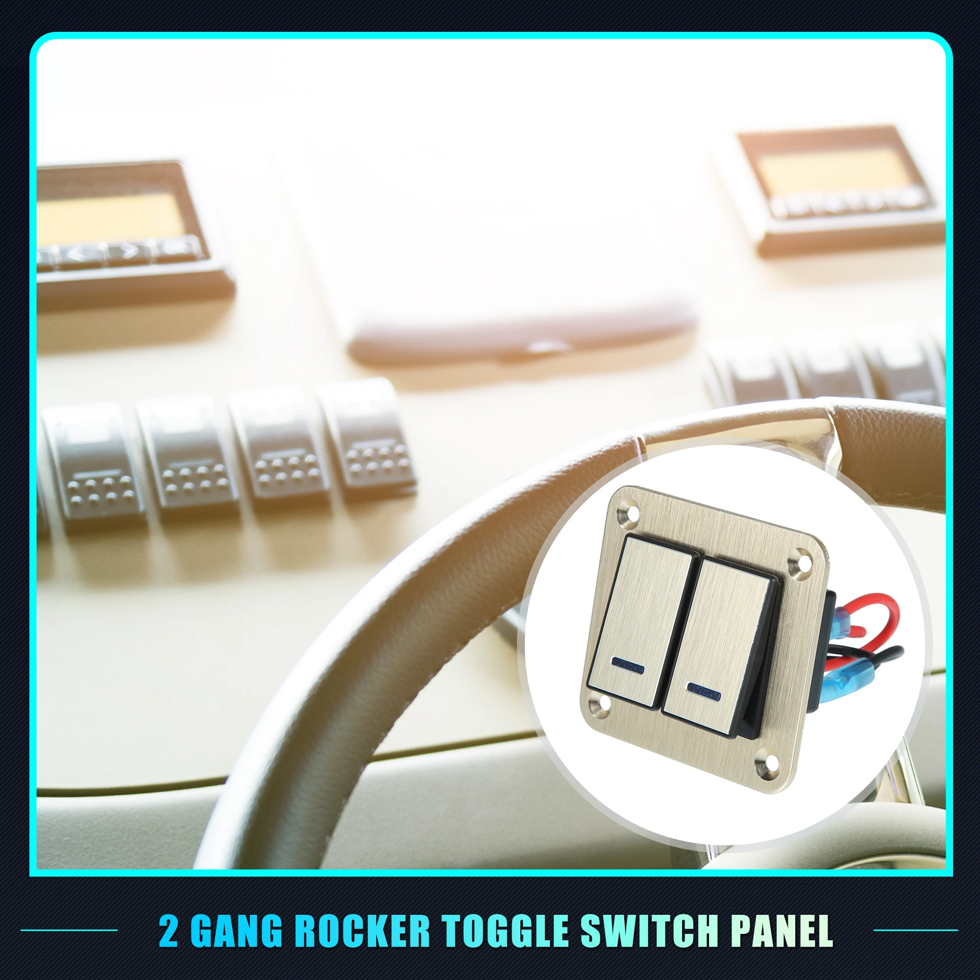 X Autohaux 2 Rocker Switch Panel 5 Pin on OFF Pre-Wired Toggle Switch Control Waterproof Aluminum Alloy LED Light Push Button
X Autohaux 2 Rocker Switch Panel 5 Pin on OFF Pre-Wired Toggle Switch Control Waterproof Aluminum Alloy LED Light Push Button