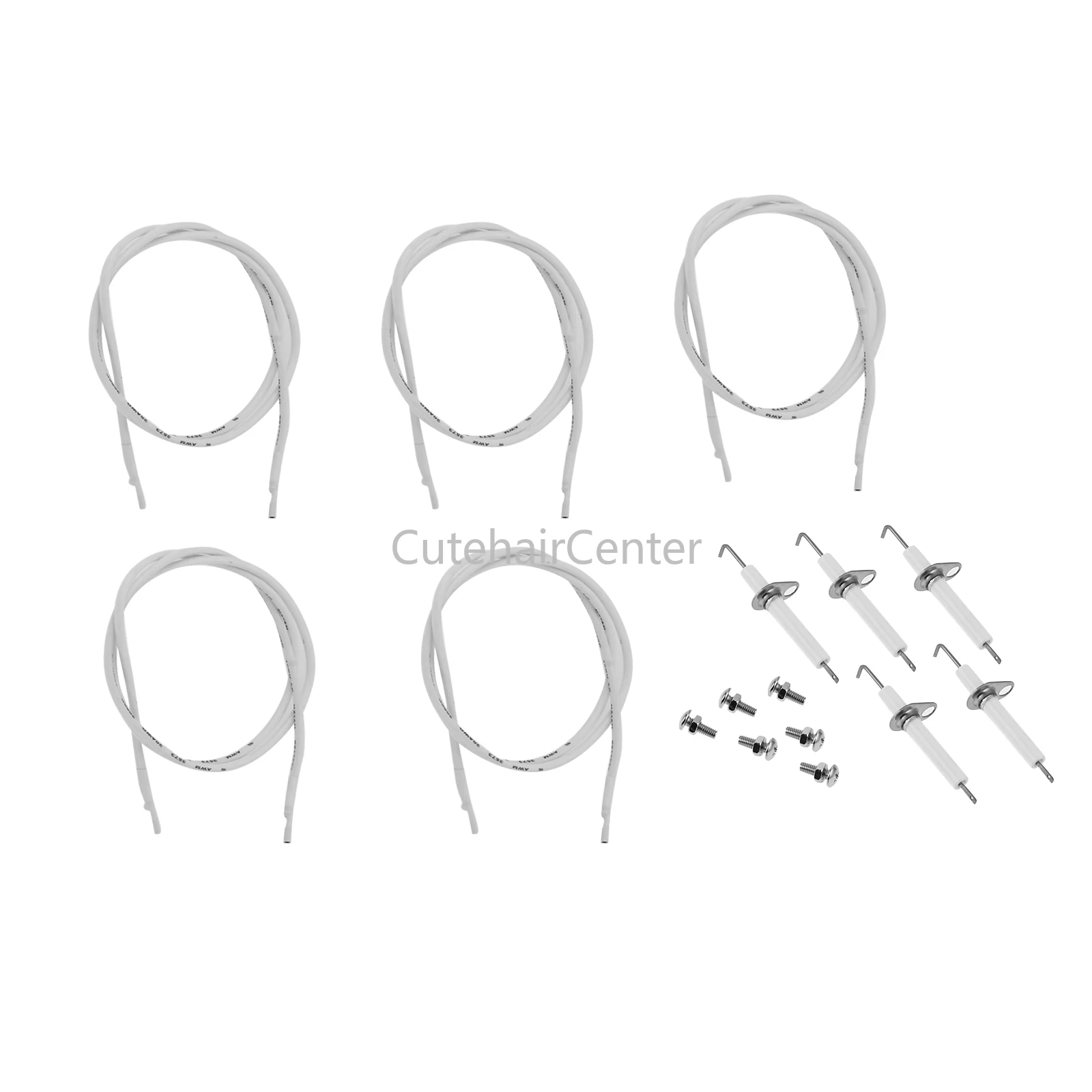 

5pack Grill Ignitor Wire Ceramic Electrode Kit Replace for Vermont Castings/Jenn Air/Backyard Grill/Dyna-Glo/Chargriller BBQ