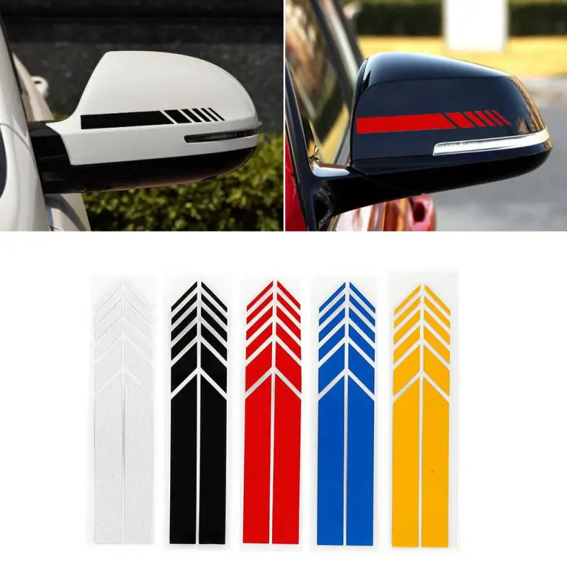 

2pcs/set Car Sticker Non Fading Fashion Color Stripe Car Sticker Racing Strips Side Rear View Mirror Decor Decal Car Universal