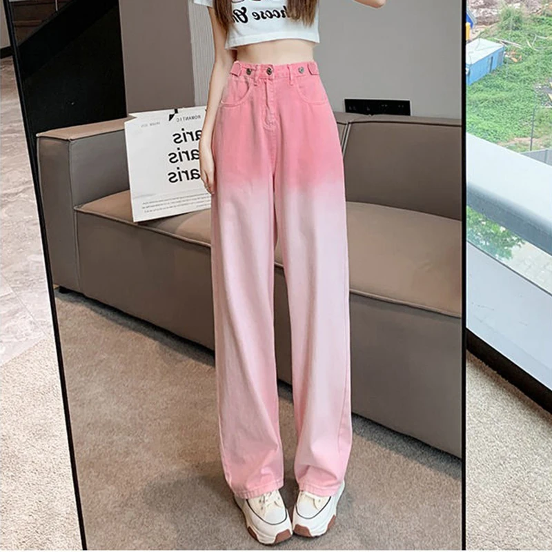Hdspq Y2K Pink High Waist Jeans Women 2023 Spring Gradient Color Wide Leg Straight Pants Woman Loose Denim Trousers Streetwear
Hdspq Y2K Pink High Waist Jeans Women 2023 Spring Gradient Color Wide Leg Straight Pants Woman Loose Denim Trousers Streetwear