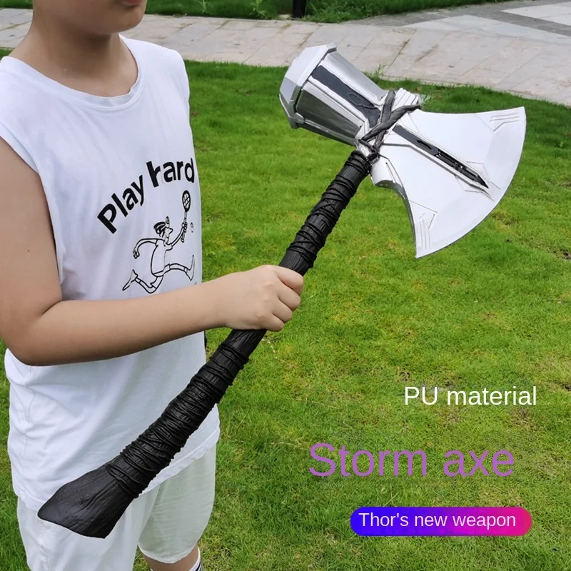

Marvel The Avengers Thor axe Action Figure cosplay weapon film prop model Storm Battle Axe Rubber axe Crafts Children's Toy Gift