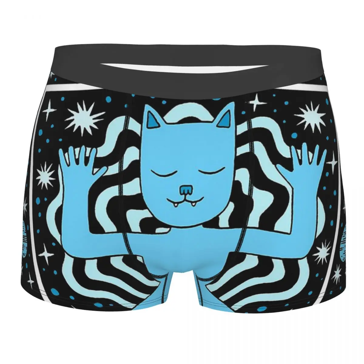 

Chill Out Blue Cat Geometric Patterns Underpants Breathbale Panties Male Underwear Comfortable Shorts Boxer Briefs