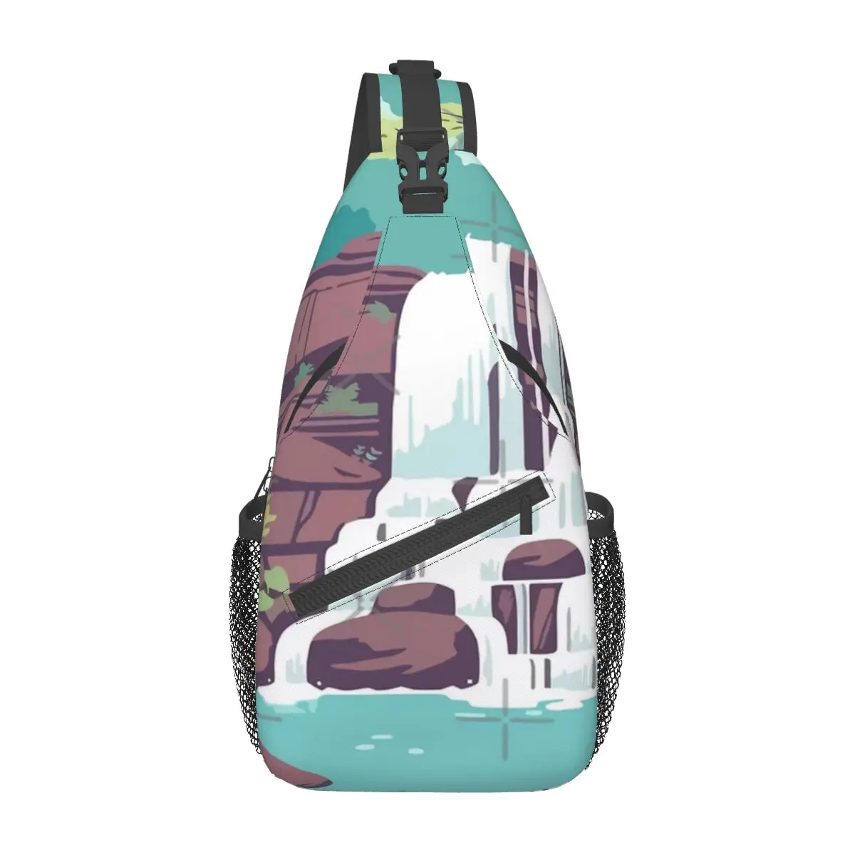 Модная нагрудная сумка из полиэстера с принтом «Водопад»
Модная нагрудная сумка из полиэстера с принтом «Водопад»