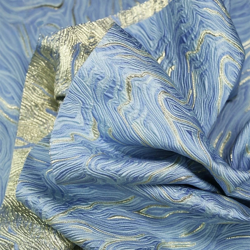 

Gold Thread Shimmer Marble Jacquard Fabric Three-dimensional Texture Oil Painting Gilt Brocade Satin Clothing Designer Fabrics