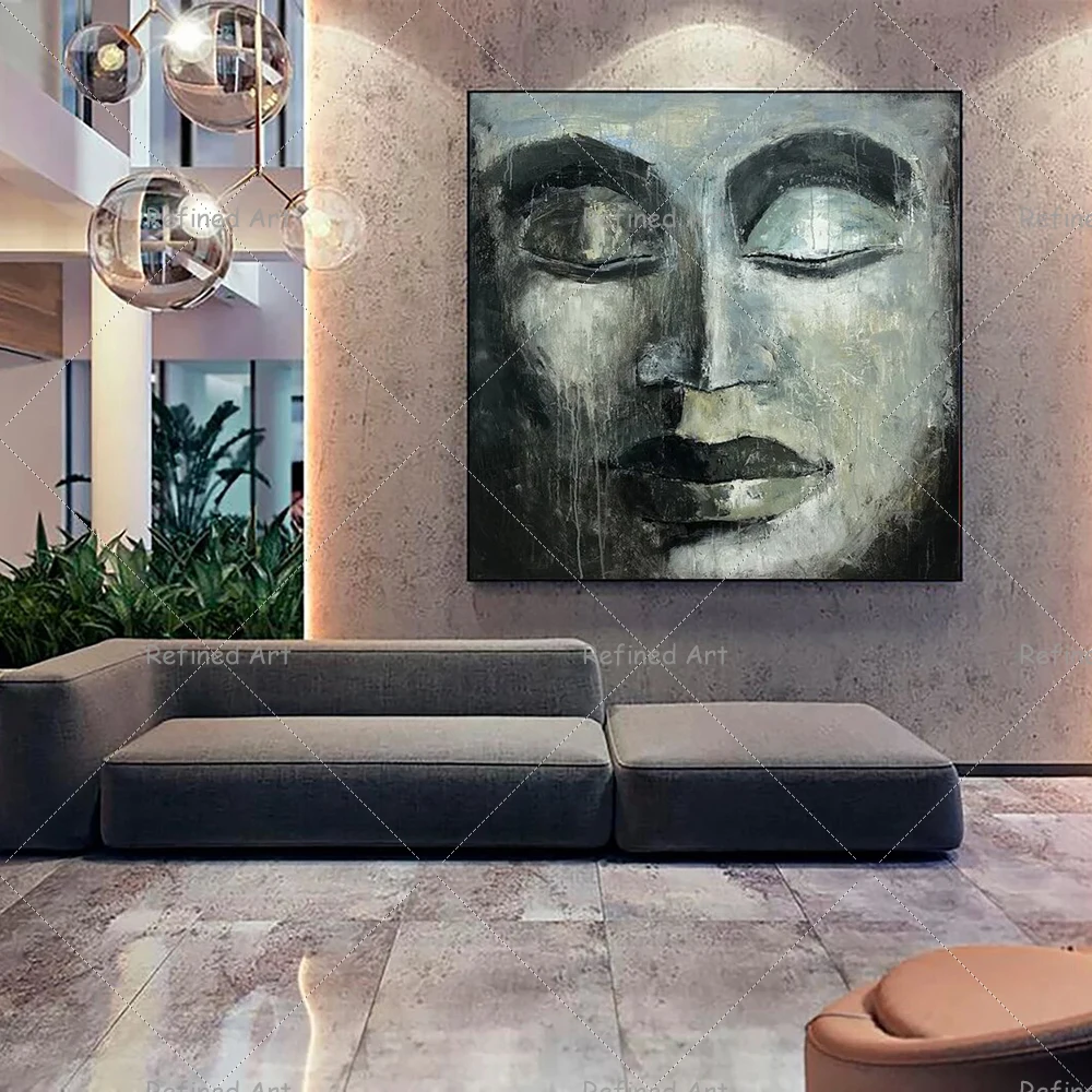100% Handmade Oil Paintings Canvas Wall Art Modern Decoration Religious Buddha Buddha's Head Abstract for Home Living Room Decor
100% Handmade Oil Paintings Canvas Wall Art Modern Decoration Religious Buddha Buddha's Head Abstract for Home Living Room Decor