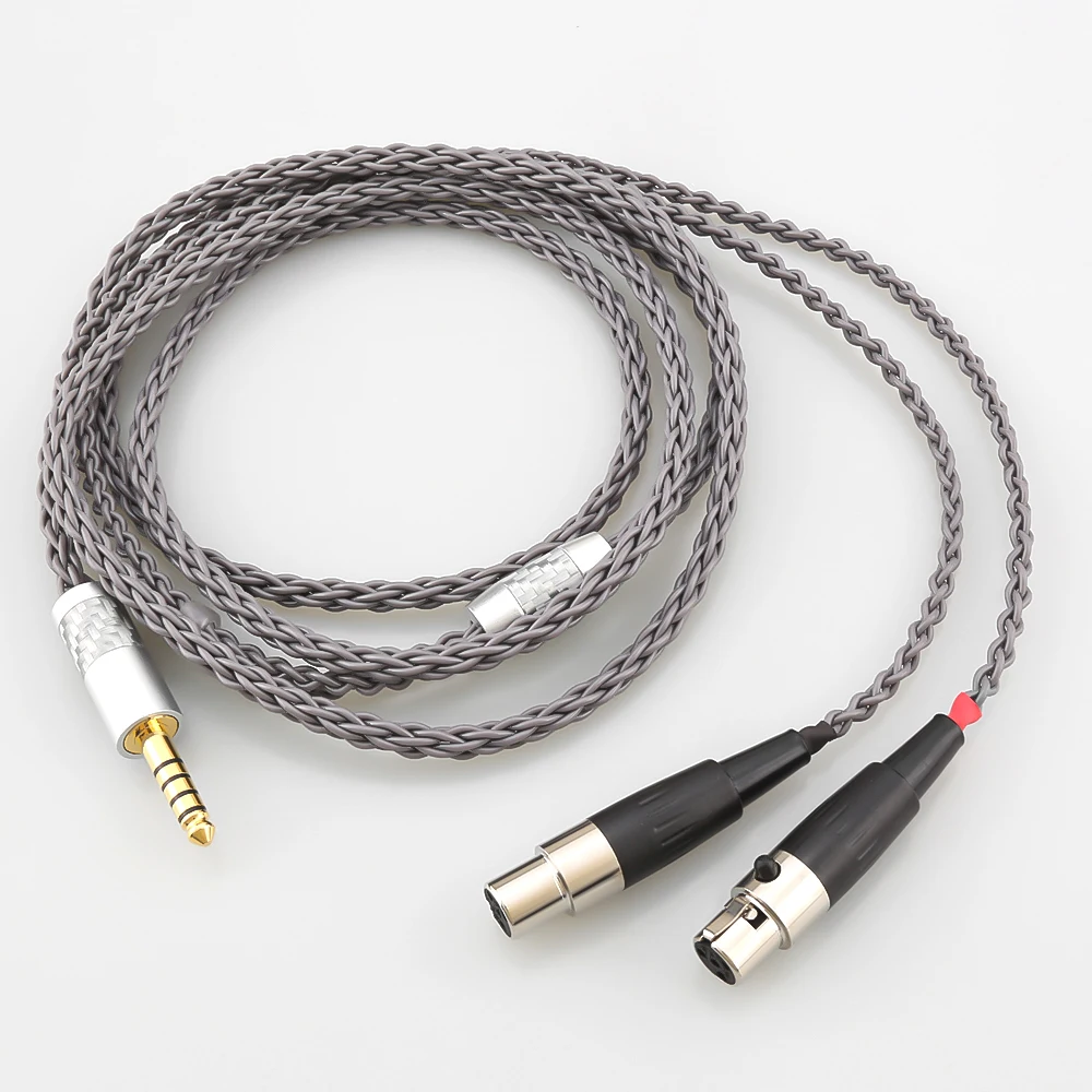 

8 Core HIFI 4pin OCC 3.5 4.4mm XLR Balanced Earphone Headphone Upgrade Cable Silver Plated for Audeze LCD 3 LCD-2 LCD2 LCD-4