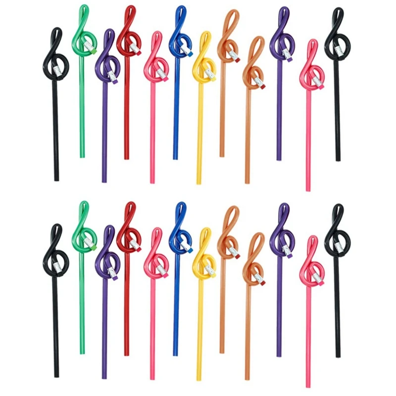 24Pcs Students Note Pencils Musical Note Pencils with Eraser Colorful Music Pencils Wooden Treble Clef Bent Pencil
24Pcs Students Note Pencils Musical Note Pencils with Eraser Colorful Music Pencils Wooden Treble Clef Bent Pencil