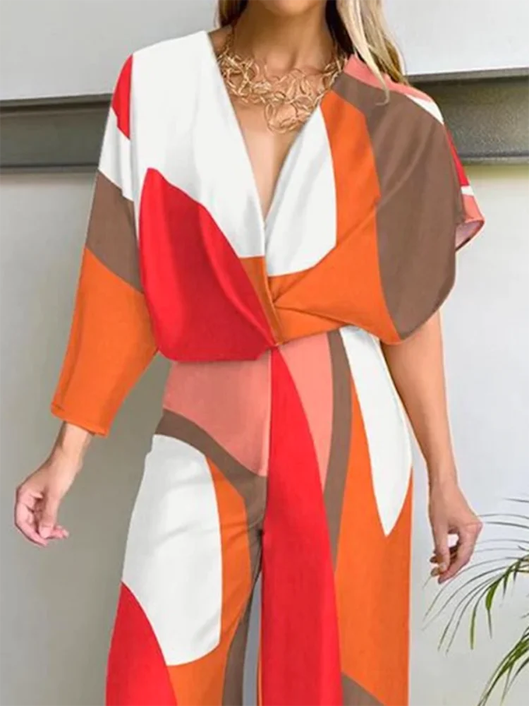 Onecozyday 2023 Summer New Stylish Contrast Color V-Neck Jumpsuits Wide Leg Pants Daily Casual Jump Suits For Office Women
Onecozyday 2023 Summer New Stylish Contrast Color V-Neck Jumpsuits Wide Leg Pants Daily Casual Jump Suits For Office Women