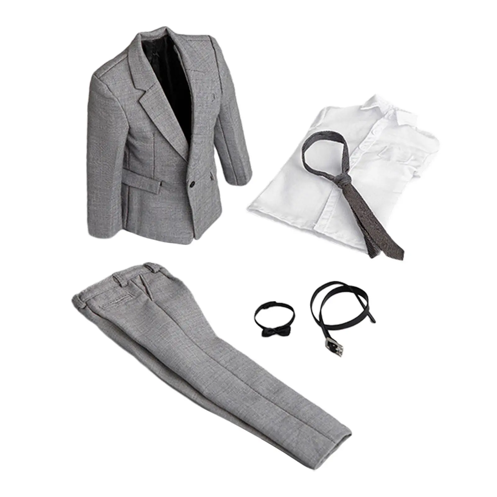 

1:6 Mans Office Gray suits Party Stage Props Handmade Stylish Clothes for 12'' 12" Male Action Figure Doll Accessories Body