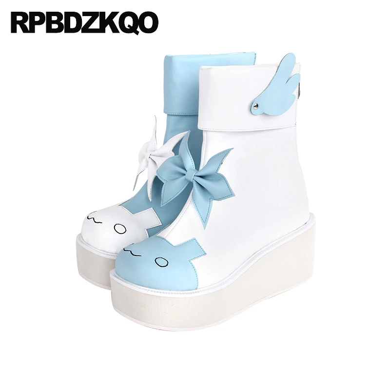 Plus Size Bowknot Angel Wing Platform 46 Zip Up Ankle Cartoon Animal Wedges Bowtie High Heels Shoes Round Toe Boots Lolita Women
Plus Size Bowknot Angel Wing Platform 46 Zip Up Ankle Cartoon Animal Wedges Bowtie High Heels Shoes Round Toe Boots Lolita Women