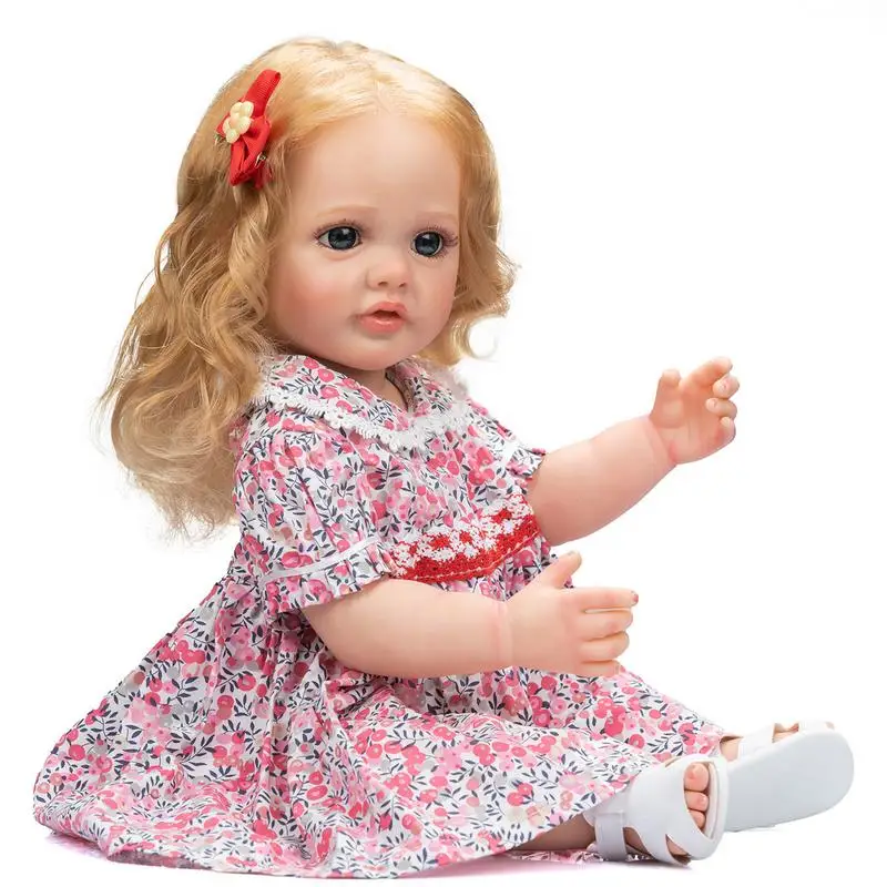 

Toddler 22 Inch Toddler Dolls Babies Full Silicone Body Waterproof Realistic Dolls Baby Dolls For 3 Years Old Girls