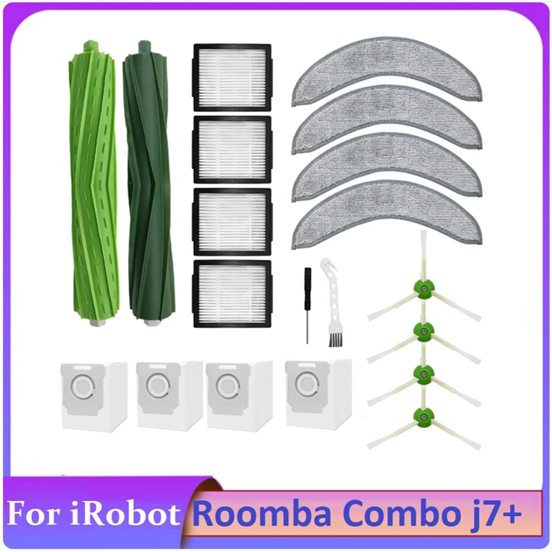 20PCS Replacement Parts for iRobot Roomba Combo J7+ Robotic Vacuum Cleaner Bags Rubber Brush Filter Side Brush Mop Cloth
20PCS Replacement Parts for iRobot Roomba Combo J7+ Robotic Vacuum Cleaner Bags Rubber Brush Filter Side Brush Mop Cloth