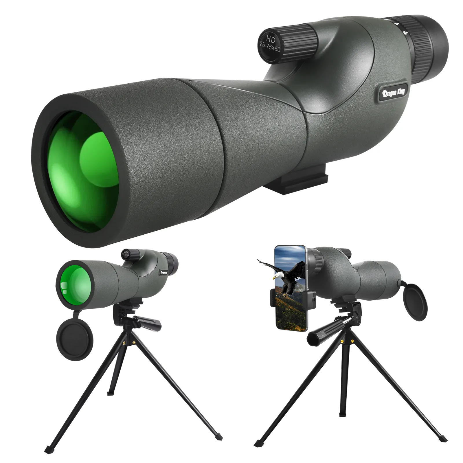 

25-75x60 Telescope Spotting Scope Powerful Zoom Monocular FMC BAK4 Waterproof For Bird Watching Target Shotting With Tripod