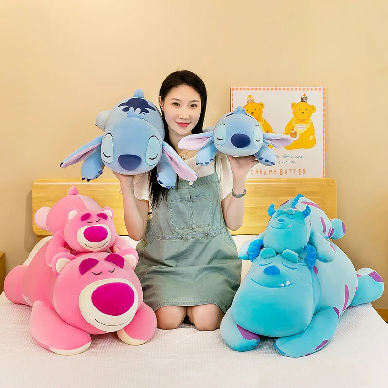 

45/80cm Disney Cute Plush Dolls Stitch Lotso James P. Sullivan Cute Soft Plush Toy Stuffed Pillow Bed Sleep Home Decor Kids Gift