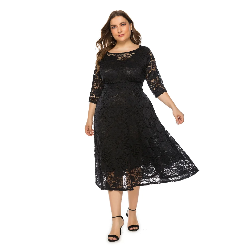 Elegant Half Sleeve O Neck Lace A Line Dress Sexy Hollow Out Maxi Dress Vintage Harajuku Evening Party Dress Robe Vestidos 8XL
Elegant Half Sleeve O Neck Lace A Line Dress Sexy Hollow Out Maxi Dress Vintage Harajuku Evening Party Dress Robe Vestidos 8XL