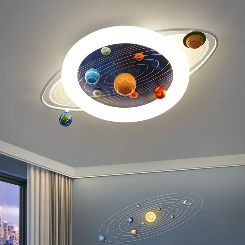 

Full Spectrum Space Planet Ceiling Lamp Eye Protection Creative Simple Led Lighting for Children's Room Boy's Bedroom Home Decor