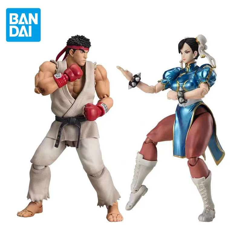 

BANDAI Genuine SHF Street Fighter Anime Figure Ryu Chun-Li Outfit 2 joints Movable Action Figure Toys For Boys Girls Kids Gift