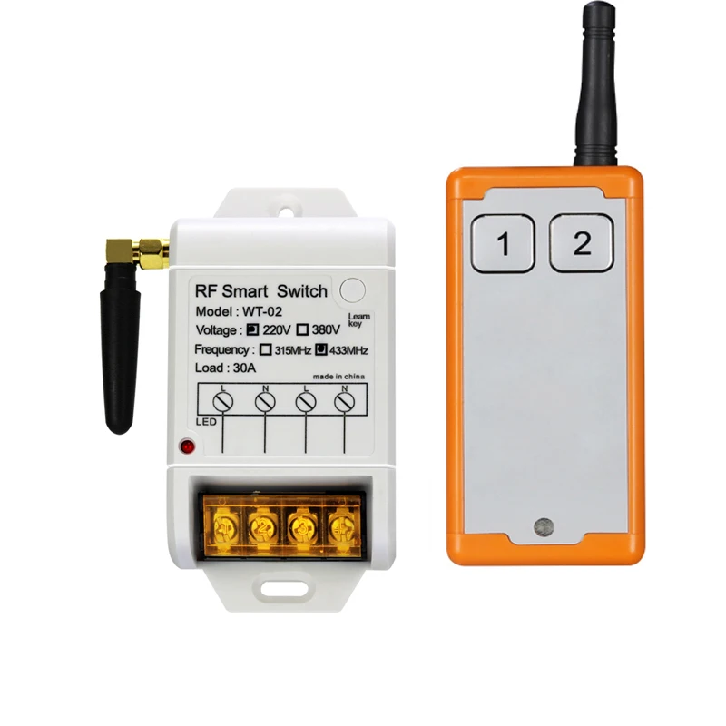 433mhz AC220V high power 30A relay 1 channel specially designed for Water pump controller switch
433mhz AC220V high power 30A relay 1 channel specially designed for Water pump controller switch