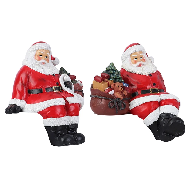

Статуя Санта-Клауса, Рождественская полимерная игрушечная сумка, декоративная фигурка, Домашний Настольный Декор, праздничное новогоднее украшение для стола на Рождество