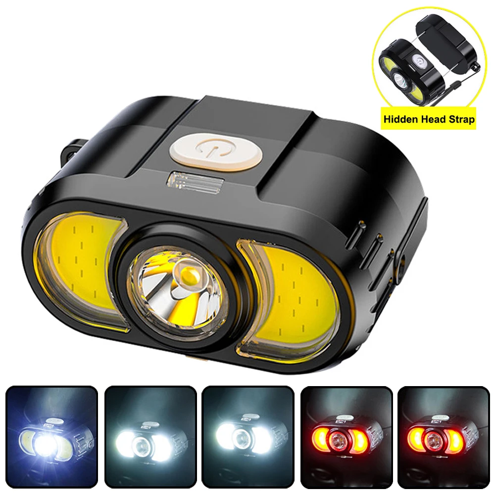 Dual Light Source Strong Light Headlamp Hidden Head Strap Portable Flashlight with Magnet Work Light for Camping Fishing Hiking
Dual Light Source Strong Light Headlamp Hidden Head Strap Portable Flashlight with Magnet Work Light for Camping Fishing Hiking