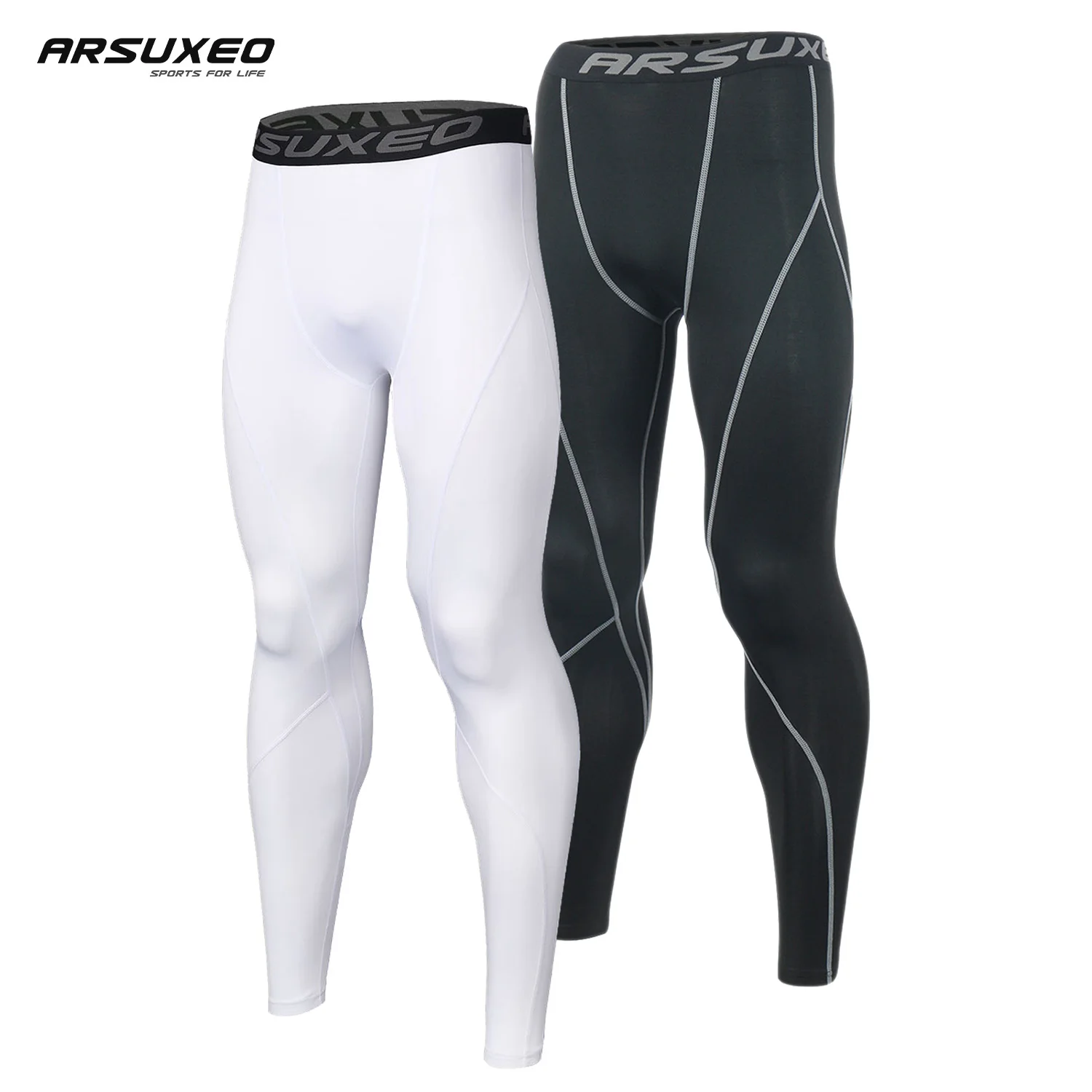 

ARSUXEO Men's Compression Tight Leggings Running Sport Pants Gym Training Joggings Tights Sports Pants Quick Dry Fitness Trouser