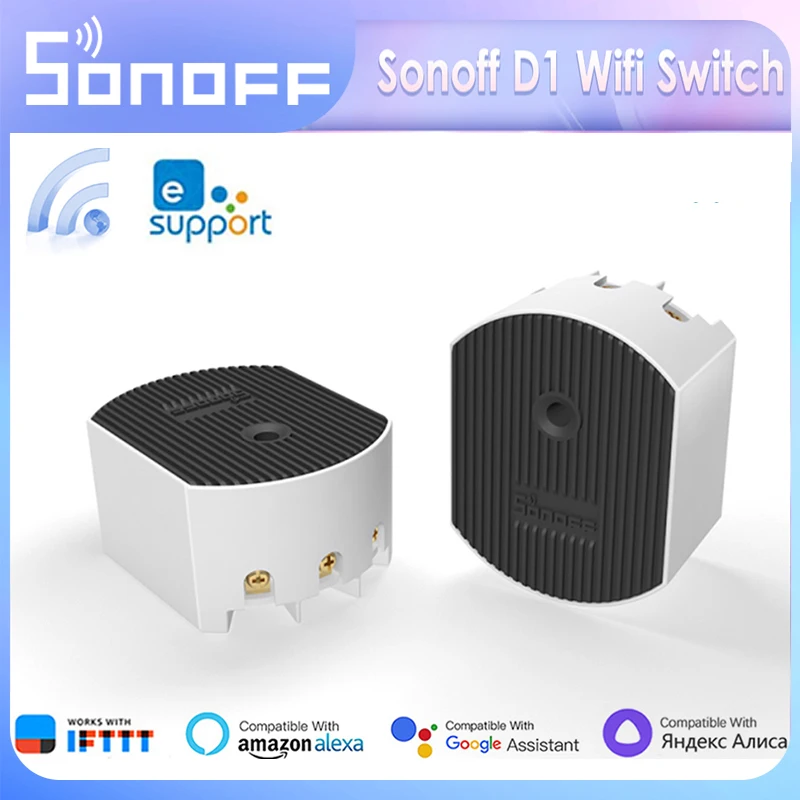 

Sonoff D1 Smart Dimmer WiFi Switch 433Mhz RF APP Voice Remote Control Adjust Light Brightness Works With Google Home For Alexa