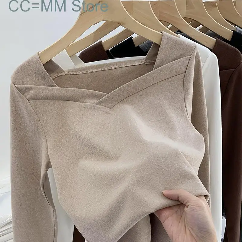 New Asymmetrical Square Collar T Shirts Women Fall Winter Korean Slim Tops Office Ladies Long Sleeve Tee Shirts
New Asymmetrical Square Collar T Shirts Women Fall Winter Korean Slim Tops Office Ladies Long Sleeve Tee Shirts