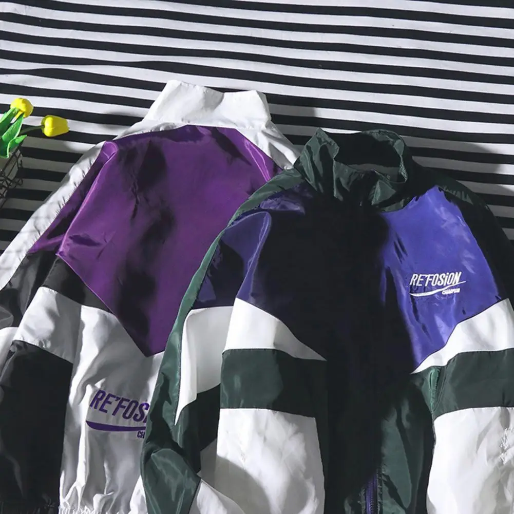 Stylish Men Windbreaker Autumn Color Block Sporty Relaxed Fit Turndown Collar Coat Men Jacket Zipper
Stylish Men Windbreaker Autumn Color Block Sporty Relaxed Fit Turndown Collar Coat Men Jacket Zipper