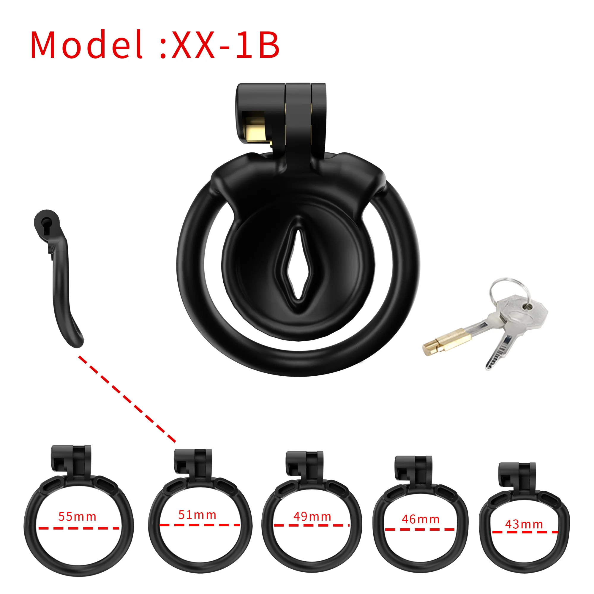 Mini dispositivos de castidade masculina com 5 anéis penis, Pequena gaiola do galo, Bloqueio de castidade, BDSM Slave Sex Toy para homem e gay, 7 modos Mini dispositivos de castidade masculina com 5 anéis penis, Pequena gaiola do galo, Bloqueio de castidade, BDSM Slave Sex Toy para homem e gay, 7 modos