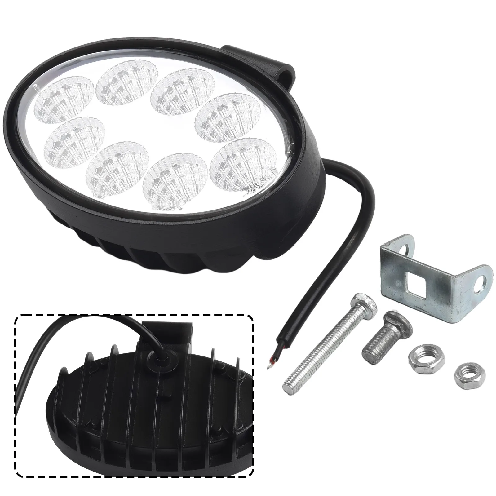 

1pc Vehicle 5inch 24W Oval LED Work Lamp Fog Light Truck OffRoad Tractor Flood Lamp Beam 12V 24V Waterproof 6000K 14x8.6x5.7cm