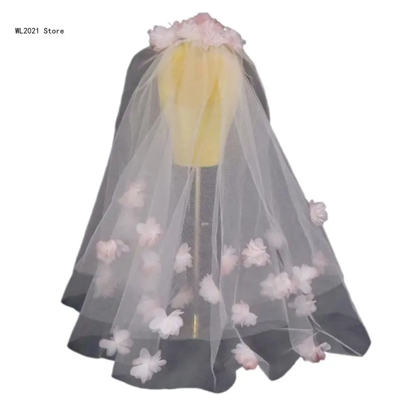 Delicate Wedding Bride Veil with Pink Flower Girls Bride Long Tulle Wedding Tiaras for Gorgeous Women Photography
Delicate Wedding Bride Veil with Pink Flower Girls Bride Long Tulle Wedding Tiaras for Gorgeous Women Photography