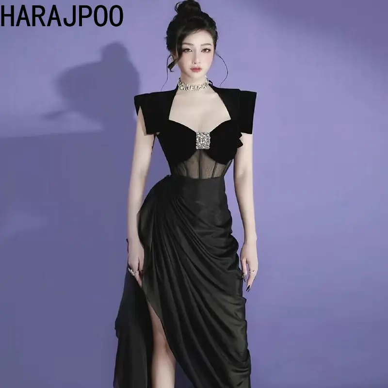 Harajpoo Fashion Luxury Unique Dress Women Summer French Elegant Hollow Waist Split Banquet Elegant Lady Long Vestidos
Harajpoo Fashion Luxury Unique Dress Women Summer French Elegant Hollow Waist Split Banquet Elegant Lady Long Vestidos