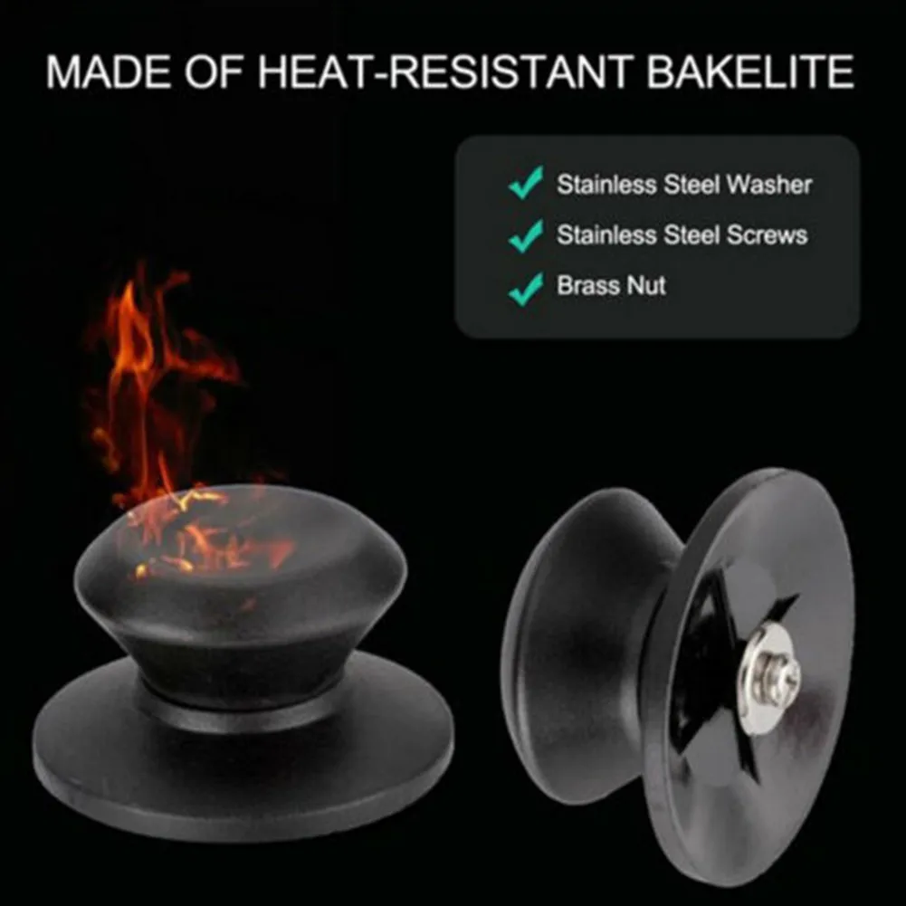 2pcs Black Pot Lid Knob Cap Cookware Pot Holding Handle Saucepan Kettle Glass Handgrip Cookware Kitchen Pan Part Accessories
2pcs Black Pot Lid Knob Cap Cookware Pot Holding Handle Saucepan Kettle Glass Handgrip Cookware Kitchen Pan Part Accessories