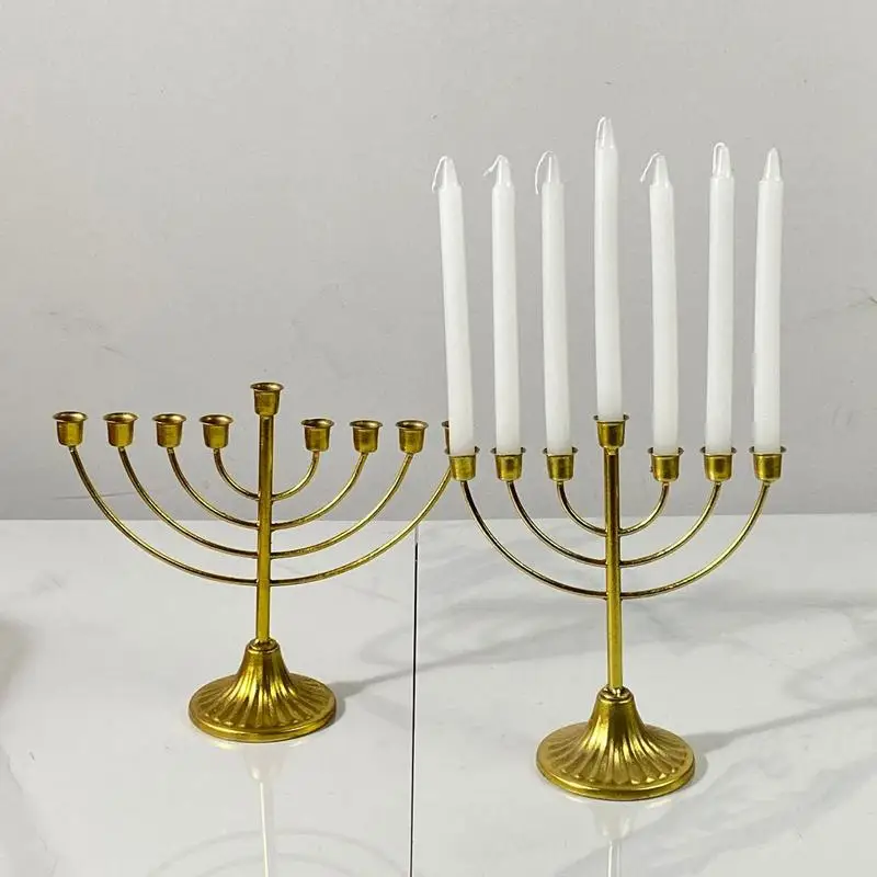 Gold Metal Menorah Hanukkah candle holder golden iron multi-head candle cup home decoration retro candle holder ornaments
Gold Metal Menorah Hanukkah candle holder golden iron multi-head candle cup home decoration retro candle holder ornaments