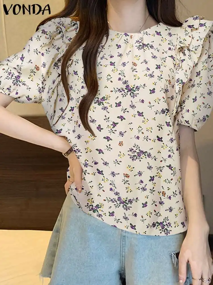 VONDA Fashion Women Ruffled Blouse 2023 Summer Short Sleeve Shirts Bohemian Floral Printed Tops Tunic Casual Loose Beach Blusas
VONDA Fashion Women Ruffled Blouse 2023 Summer Short Sleeve Shirts Bohemian Floral Printed Tops Tunic Casual Loose Beach Blusas