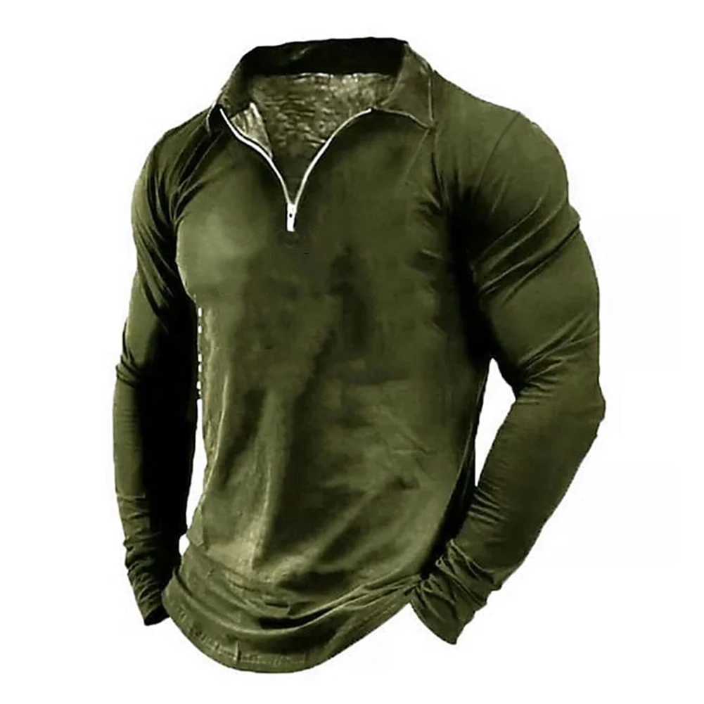 Fashion Men's Zip Lapel Polo-T-shirts Casual Long Sleeve Solid Color Basic Slim Fit Sport Muscle T Shirt Tops Tees Man Clothing
Fashion Men's Zip Lapel Polo-T-shirts Casual Long Sleeve Solid Color Basic Slim Fit Sport Muscle T Shirt Tops Tees Man Clothing