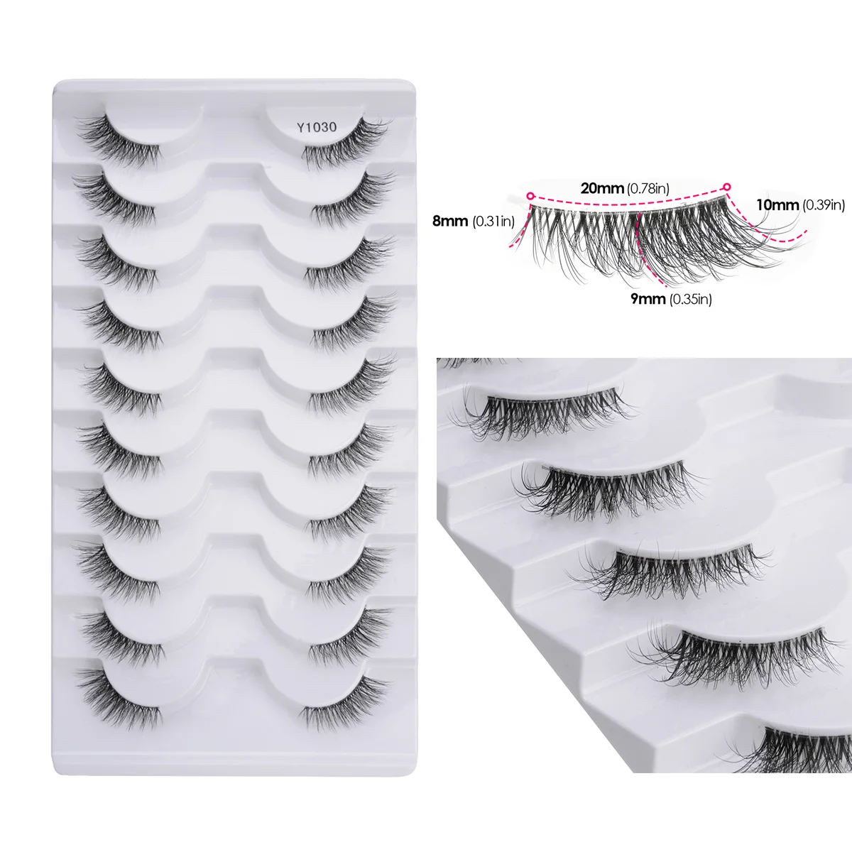 Lanjinglin 3/10 pairs 3D Mink Lashes Faux Mink Fluffy Lash Soft Full Thick Wispy Eyelash Dramatic False Eyelashes Makeup 10 S82384b25996d4c01bf8b2d03abe77d24o
