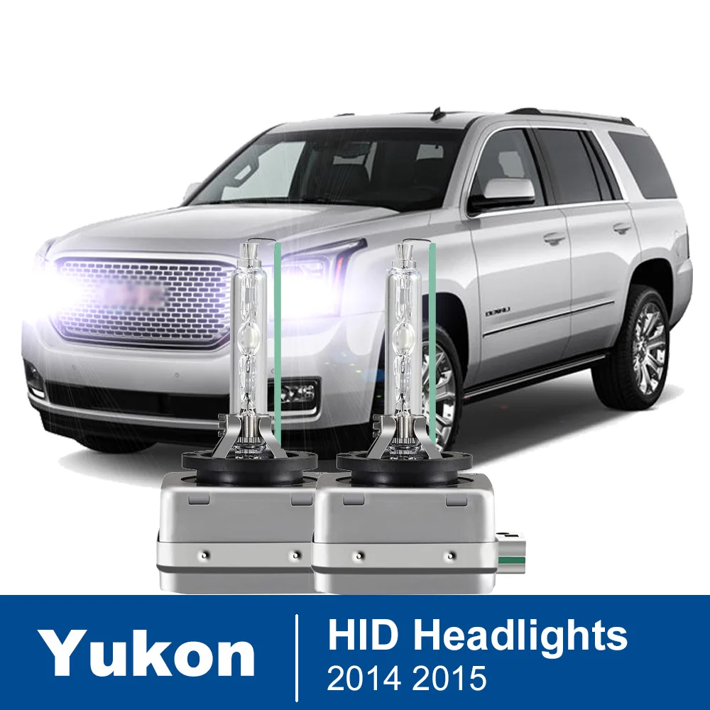 

2Pcs HID Xenon Headlight Bulb For GMC Yukon 2014 2015 6000K High Low Beam (Only fit original bulb is Xenon）