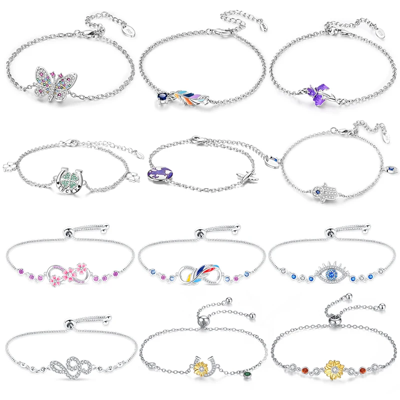 

Fashion 925 Silver Tree Of Life Pendant Bracelets For Women Sparkling Zircon Infinity Symbol Bracelet Valentine's Day Jewelry