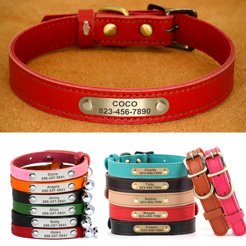 Custom Leather Cat Dog Collar Bling Personalized Name ID Cat Kitten Puppy Collars Pet Accessories for Cats Small Dog Yorkie
Custom Leather Cat Dog Collar Bling Personalized Name ID Cat Kitten Puppy Collars Pet Accessories for Cats Small Dog Yorkie