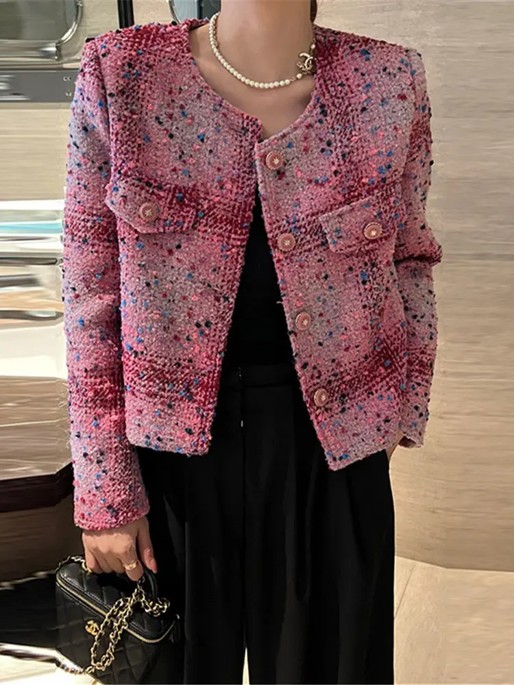 Fashion Tweed Short Women Coat 2023 Autumn Winter Causal Long Sleeve Single Breasted O-neck Jacket Korean Elegant Outwear Tops
Fashion Tweed Short Women Coat 2023 Autumn Winter Causal Long Sleeve Single Breasted O-neck Jacket Korean Elegant Outwear Tops